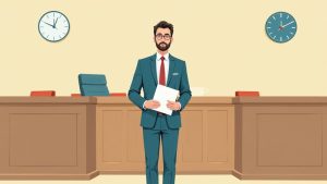Image Alt: A person preparing for court with documents, getting ready to use traffic court advice after taking a driver safety course.