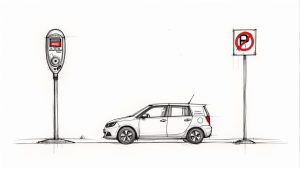 A common non-moving violation is leaving your car in a residential or commercial spot that requires a permit which you don't have.