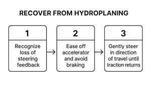 Infographic showing key data about Understand and Recover from Hydroplaning