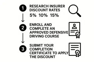 A certificate of completion for a Florida-approved traffic school, symbolizing how it lowers insurance.