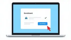 Student picking the best online traffic school florida from a list