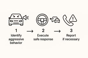 A step by step guide on how to handle aggressive driver.