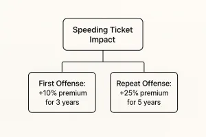 The speeding ticket impact on insurance rates explained.