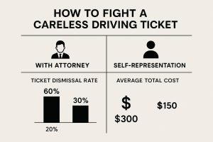 Infographic of strategy to fight a careless driving ticket.