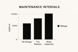 Car maintenance schedule infographic.