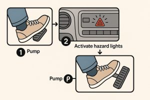 Infographic about what to do when brakes fail