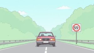 A scenic highway in Florida with a car driving during sunset, representing the journey of a Florida driver.