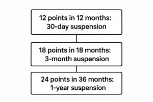 Infographic about how many points to get your license suspended