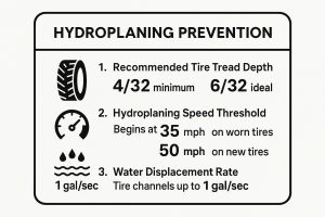 Infographic showing key data about Avoid Hydroplaning Through Proper Tire Maintenance and Awareness