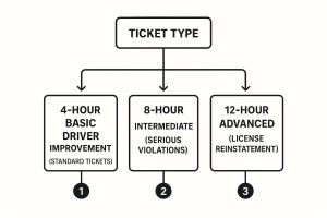 Infographic about approved traffic school online