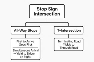 Infographic about right of way rules at intersections
