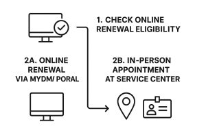 Infographic about requirements to renew drivers license