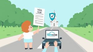 A person studying on a laptop with a calm and focused expression, representing the convenience of a remote learning option.