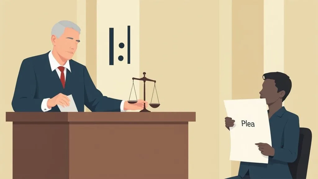 Courtroom scene of a Judge in Florida placing a pause on a conviction under Section 948.01, setting conditions instead of entering a formal verdict.