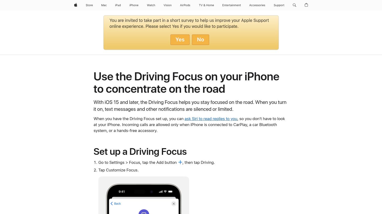 Driving Focus (iPhone)